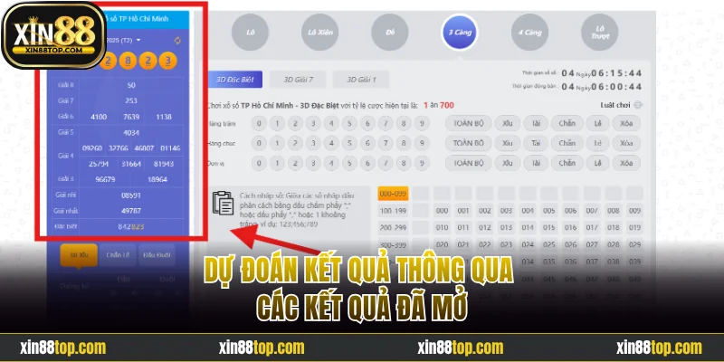 Dự đoán kết quả thông qua các kết quả đã mở